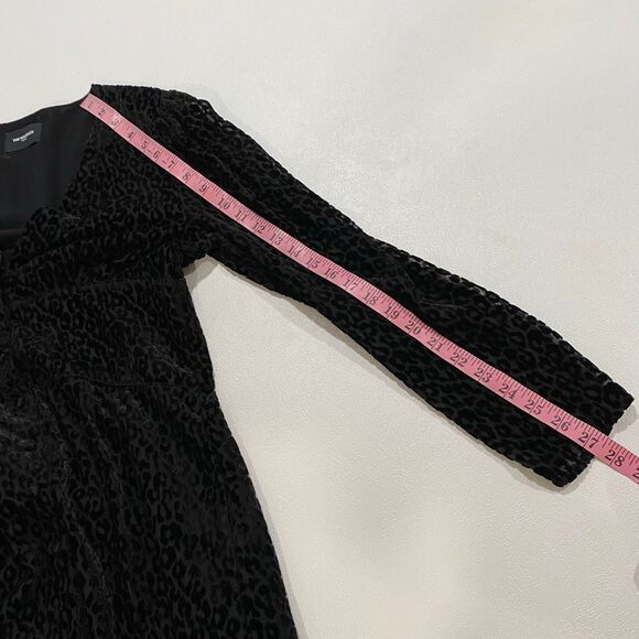 NWT The Kooples Paris Flocked Leopard Velvet Dress Black • Size 4 - Picture 12 of 16